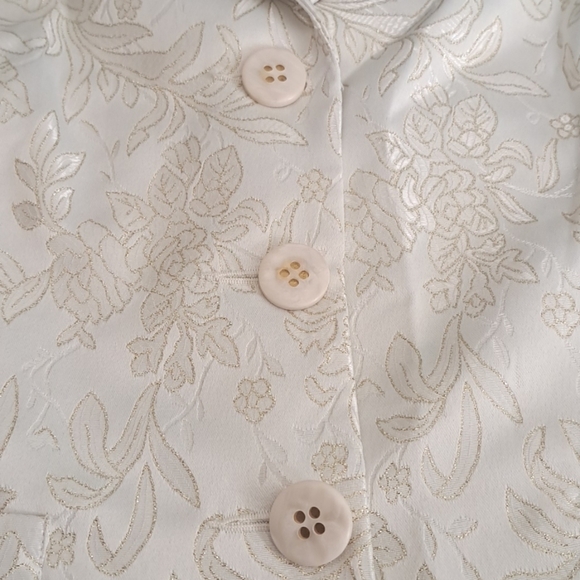 Covington Cream & Gold‎ Embossed Blazer - Size 14 Petite NWT - Picture 7 of 11